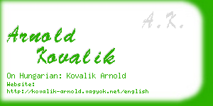 arnold kovalik business card